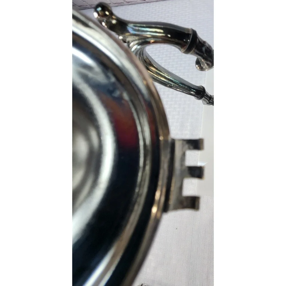 Vtg International Silver Co Silverplated Footed Teapot Coffee Pot w/ Hinged Lid
